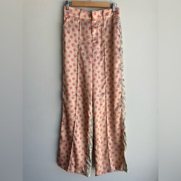Zara satin printed pleated trouser - Picture 3 of 9
